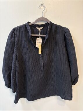 NWT Max Studio carbon navy Textured Top